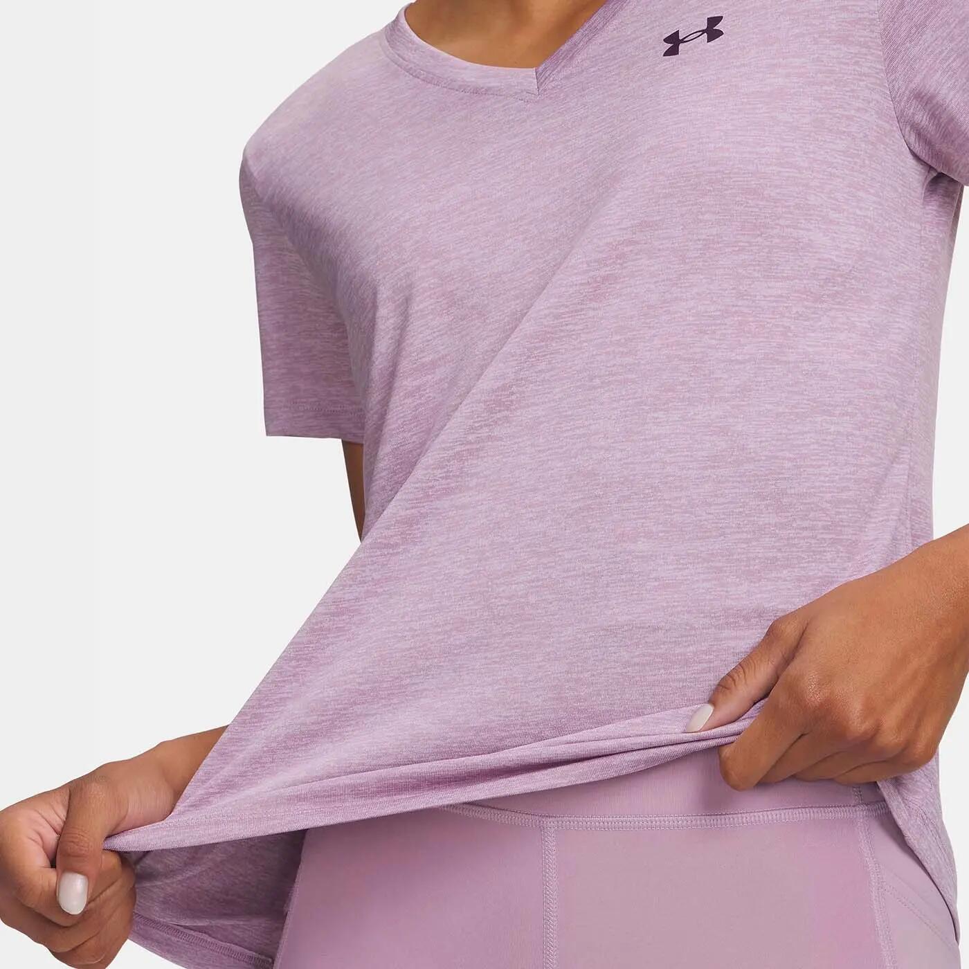 T-shirt UA Tech™ Twist pour femme Under Armour Mauve rose 3/3