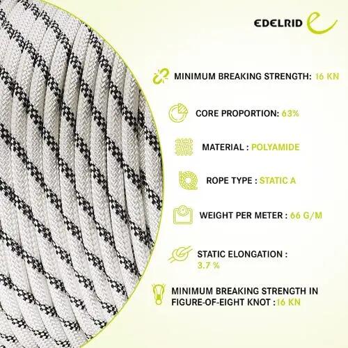 Performance Static 10mm Climbing Rope - 200m Snow -  3