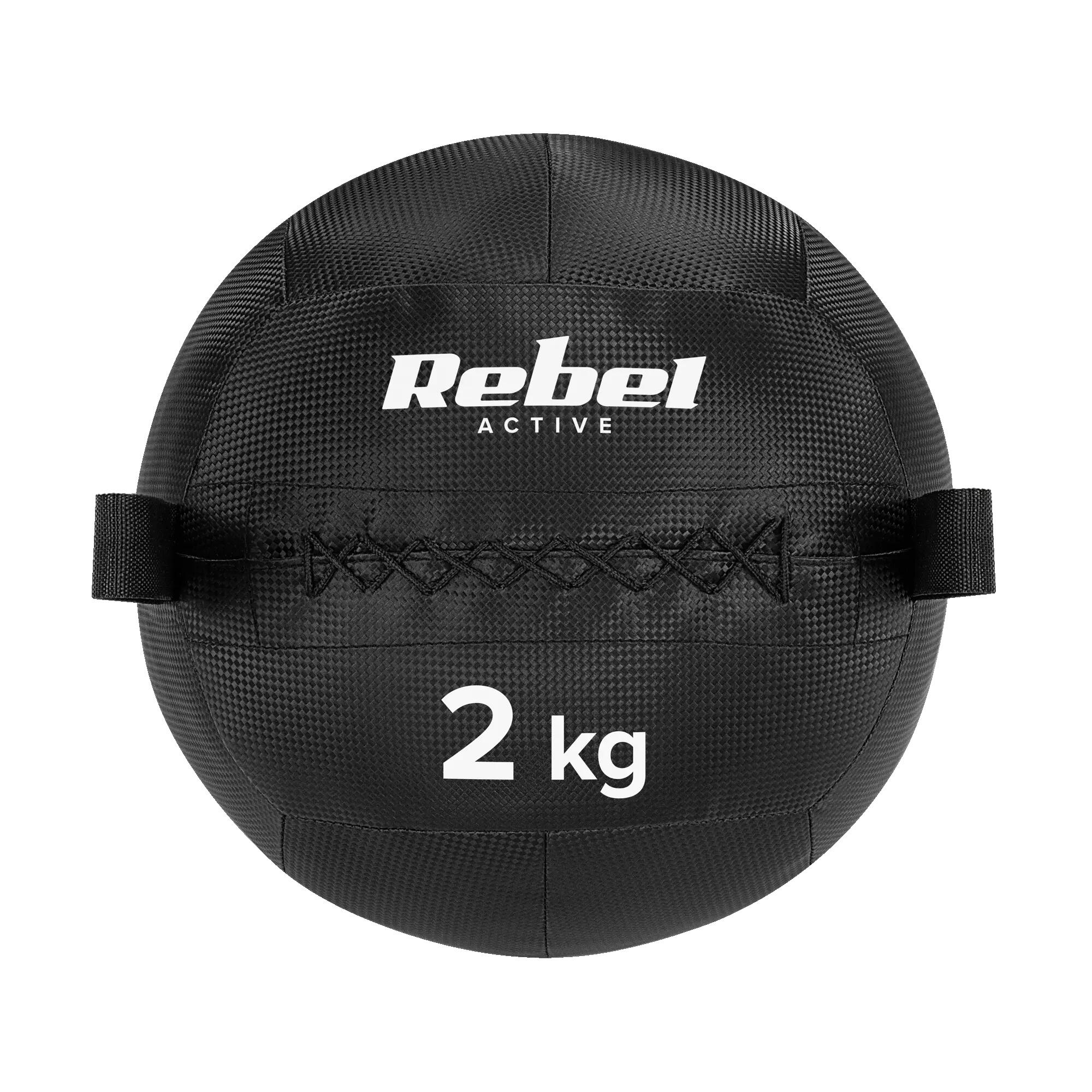Piłka lekarska do ćwiczeń fitness rehabilitacyjna 2kg Rebel 2/6