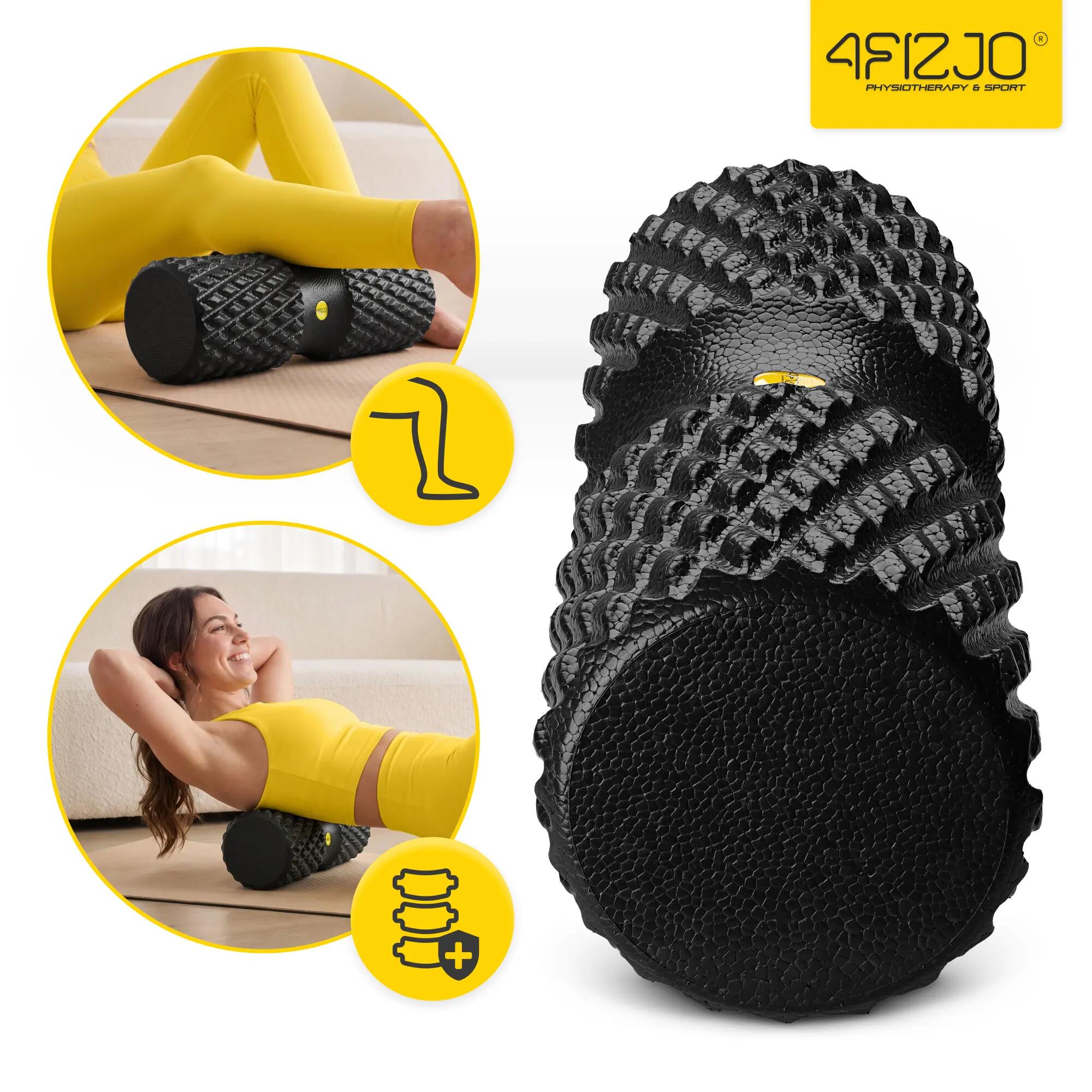 Roller do masażu z wypustkami twardy wałek 42 cm pianka EPP 4FIZJO 8/15