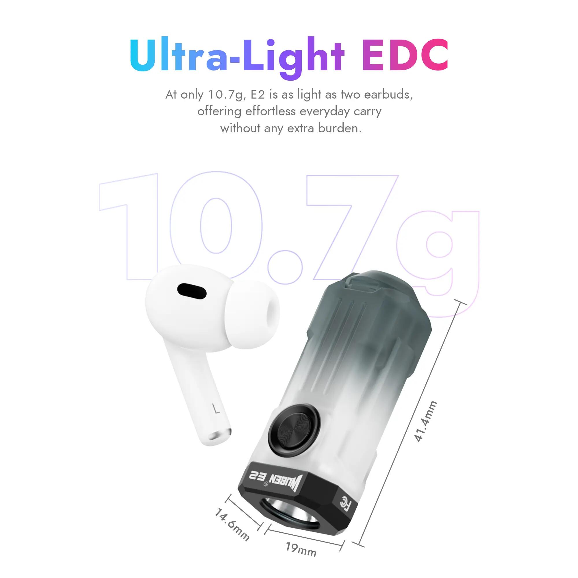 LED-Schlüsselanhängerlampe 150 Lumen, Seitenlicht, USB-C, IP66 4/10