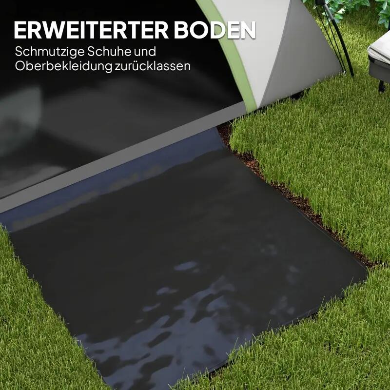 Tente dôme 2 personnes légère imperméable porte fenêtre sac transport gris vert 3/5