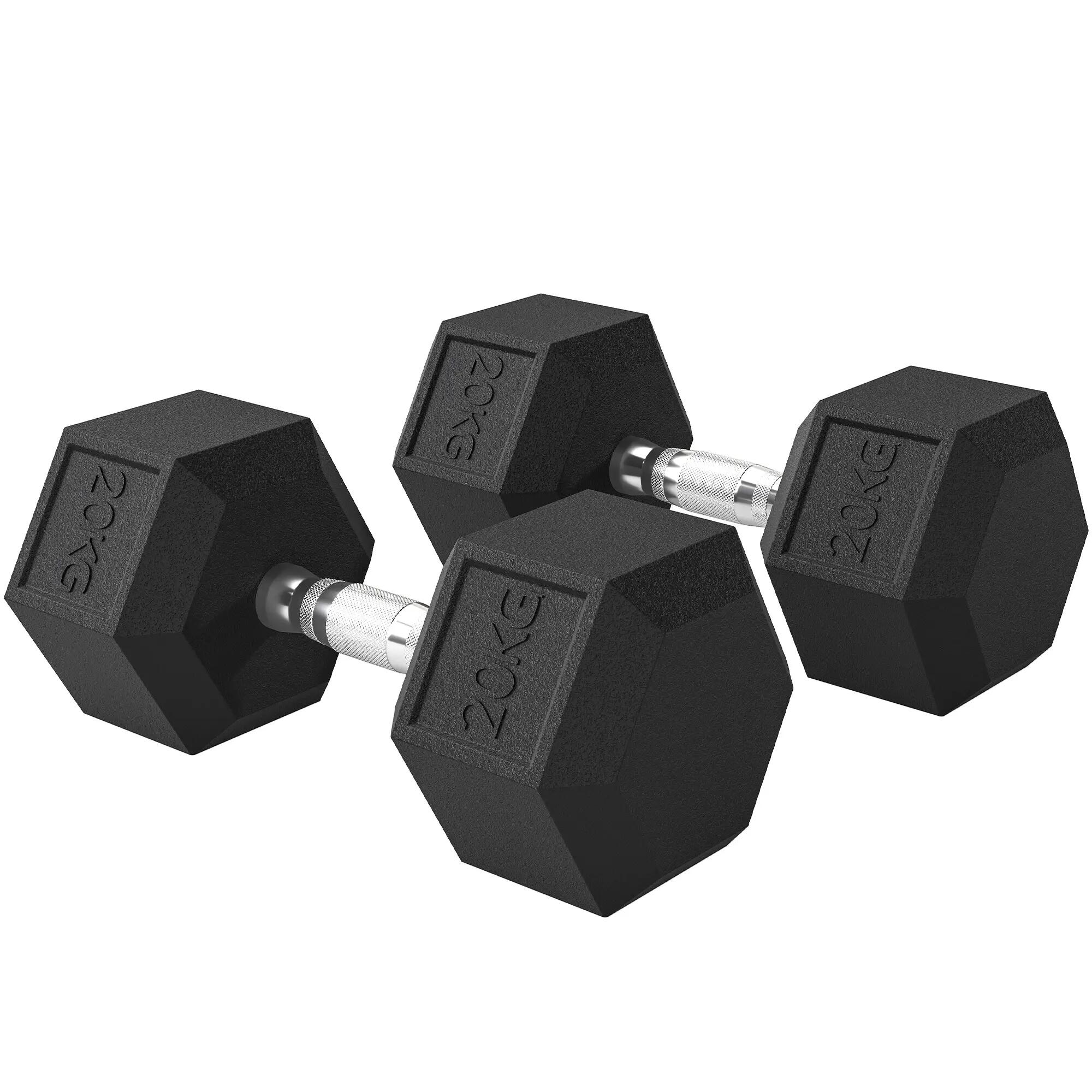 Lot de 2 Haltères courtes poids total 40 kg noir 5/5