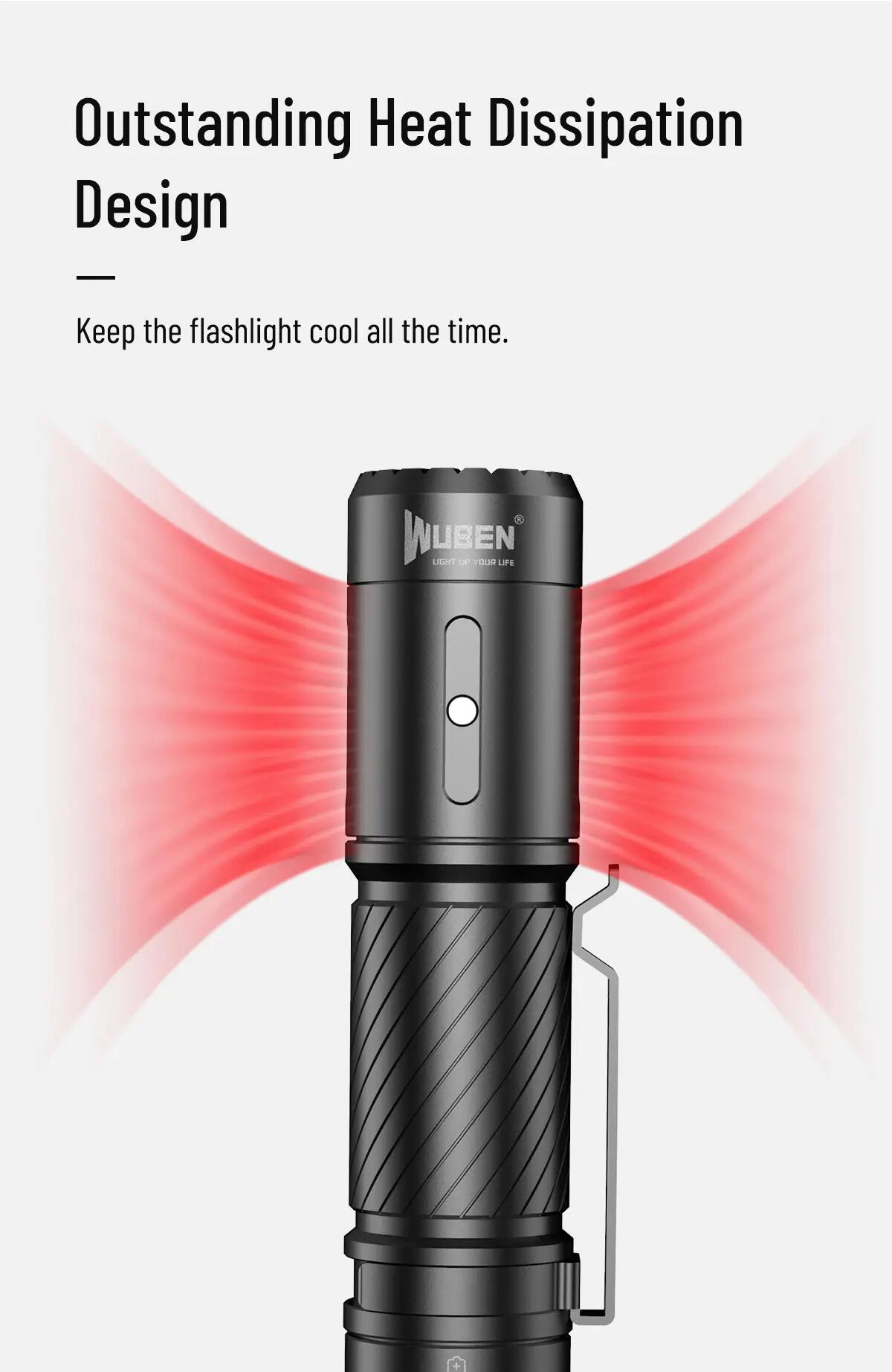 WUBEN C3 LED-Taschenlampe 1200 Lumen, 179 m, IP68 8/10