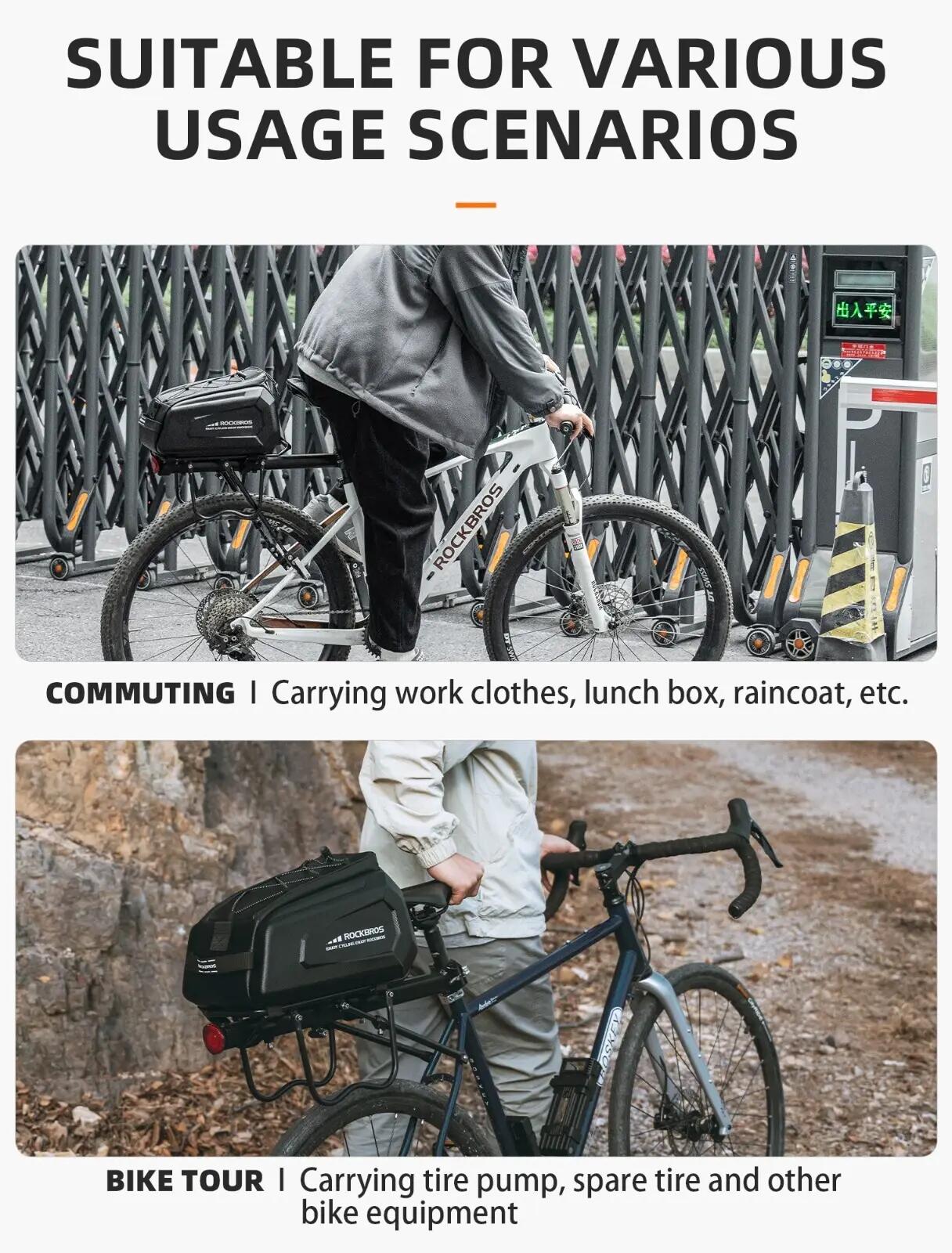 Gepäckträger Hecktasche 9L mit Regenschutz 3/8