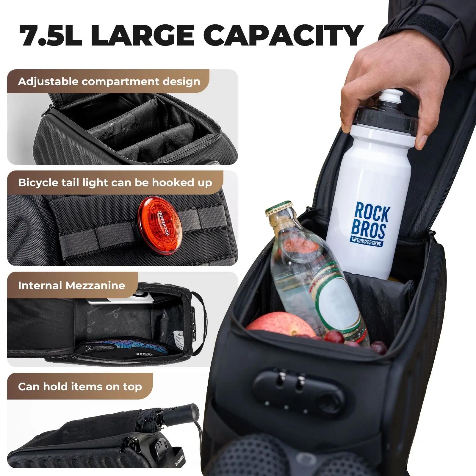 Sacoche de porte-bagages 7,5L avec double cadenas à code 3/7