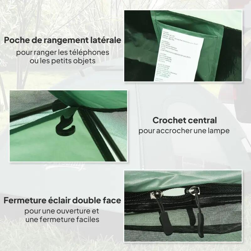 Tente dôme camouflage 2 places légère aérée zip montage facile 5/6
