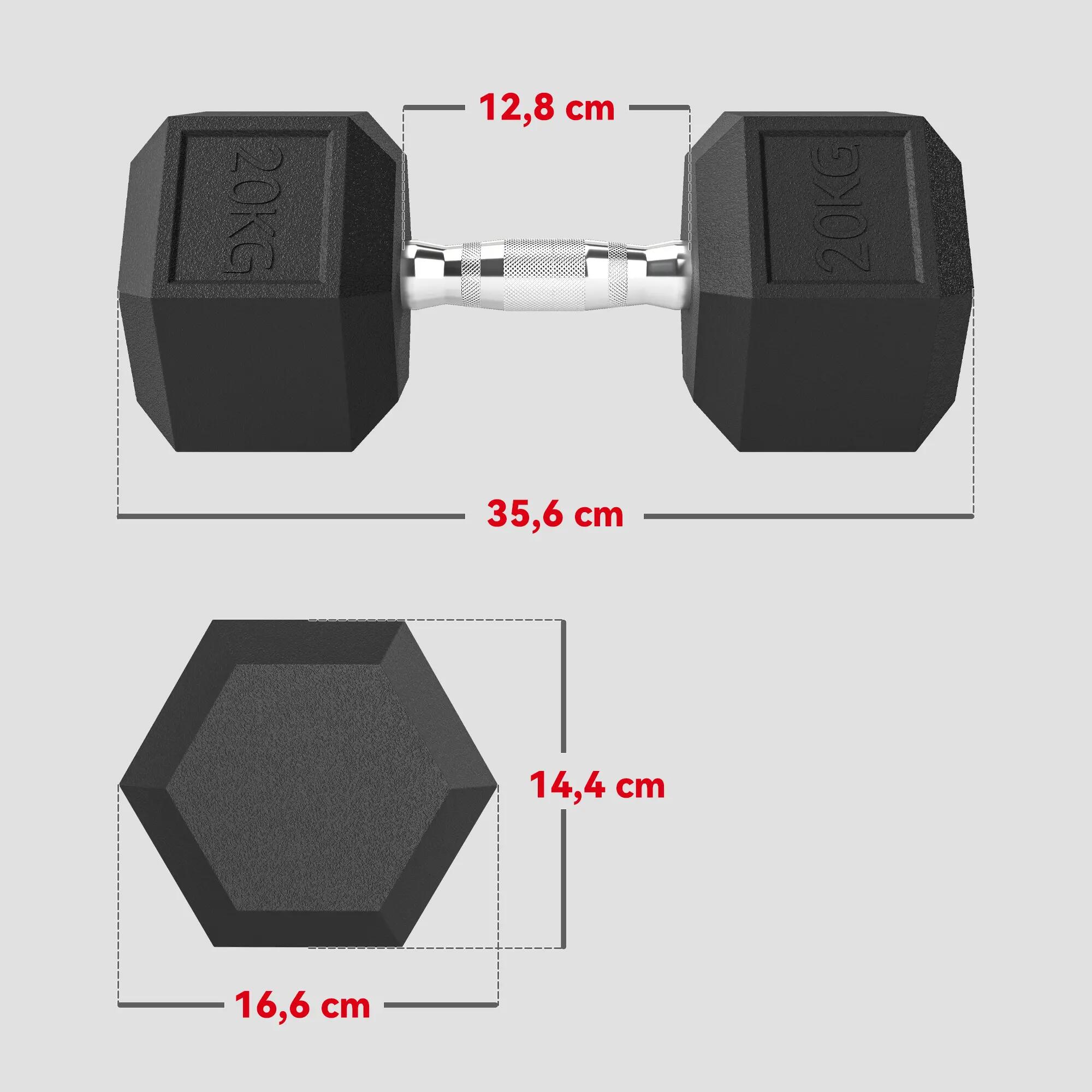 Lot de 2 Haltères courtes poids total 40 kg noir 3/5