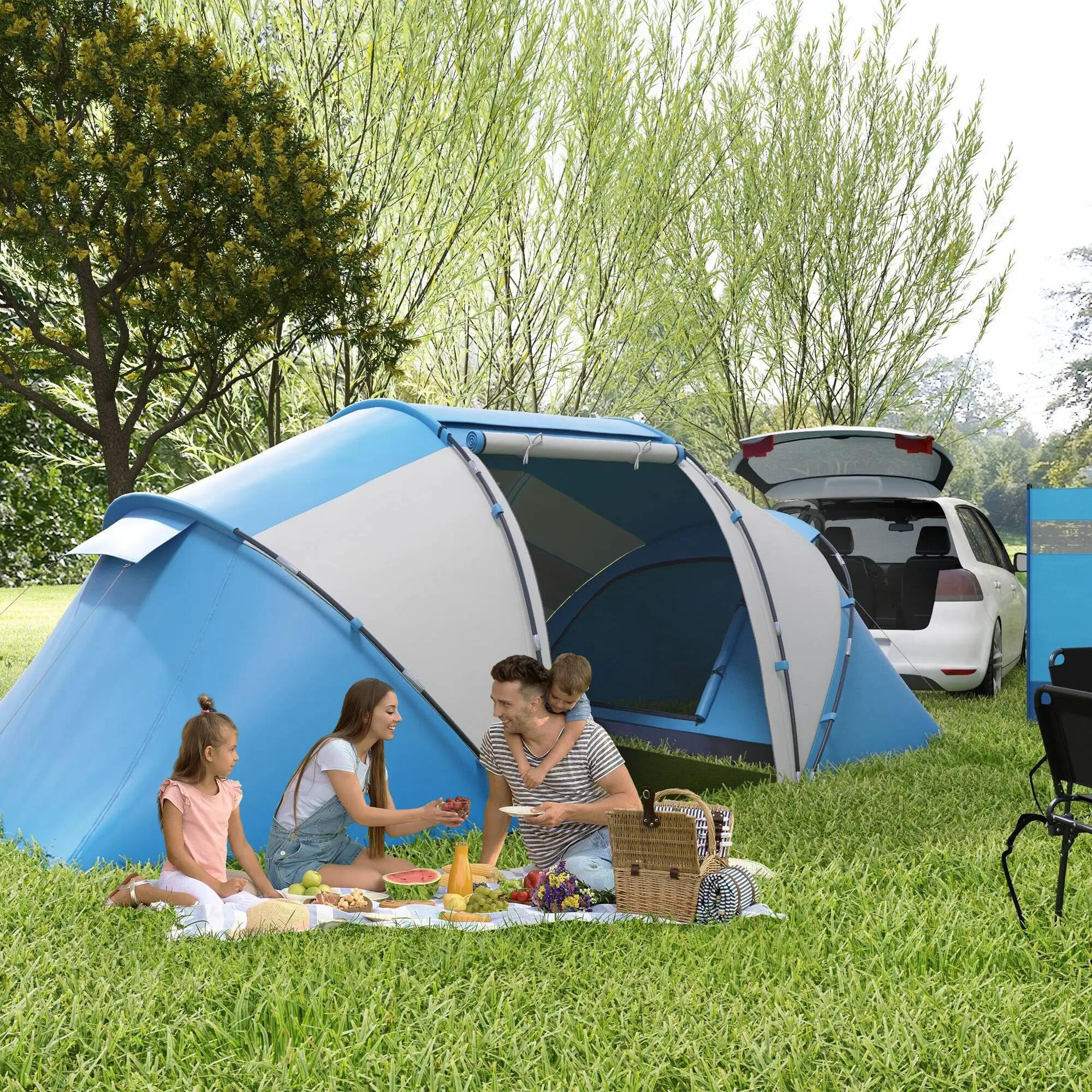 Tente familiale 4 personnes 2 chambres sac transport 430x230x170 cm 4/6