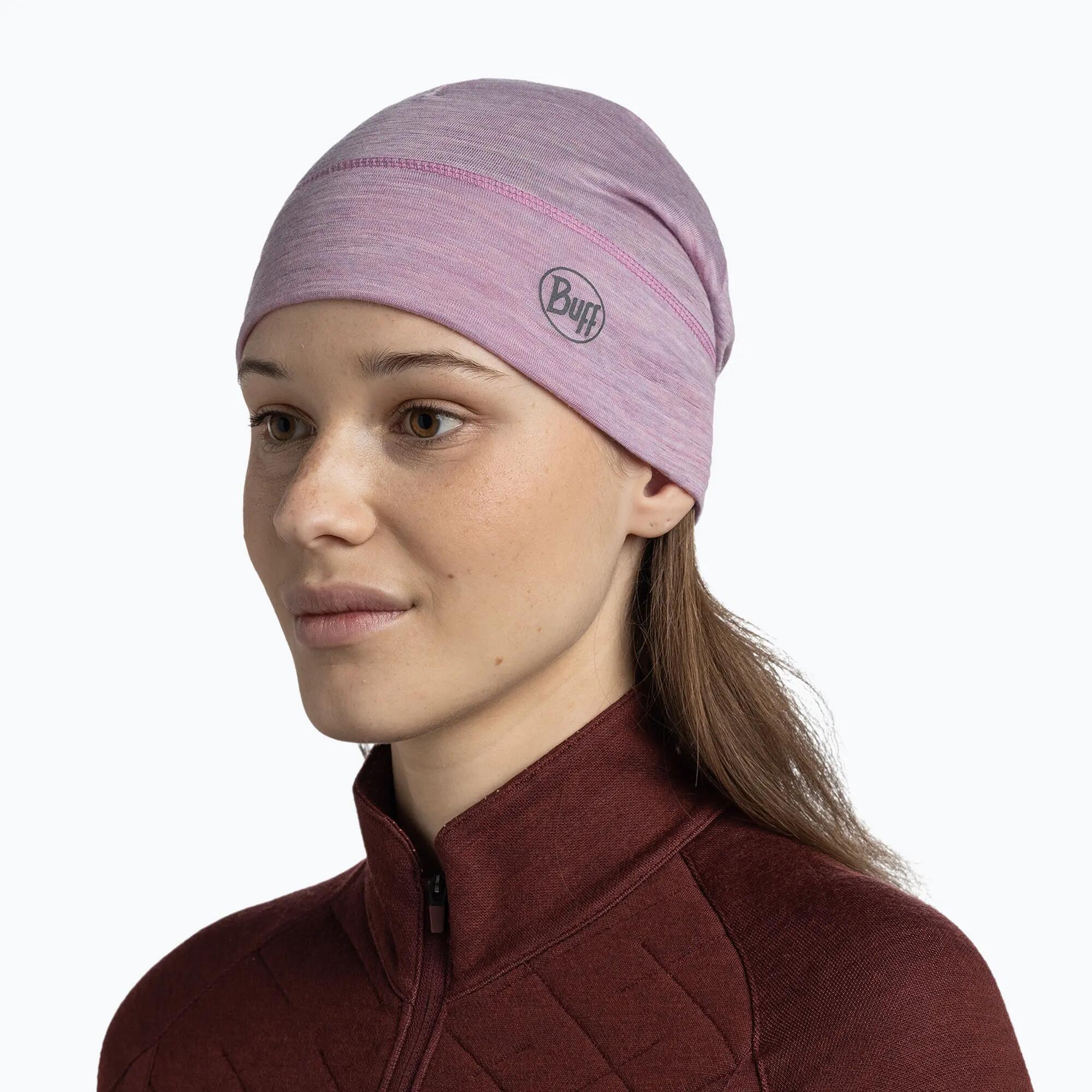 Buff-muts van lichtgewicht merinowol, roze 4/7