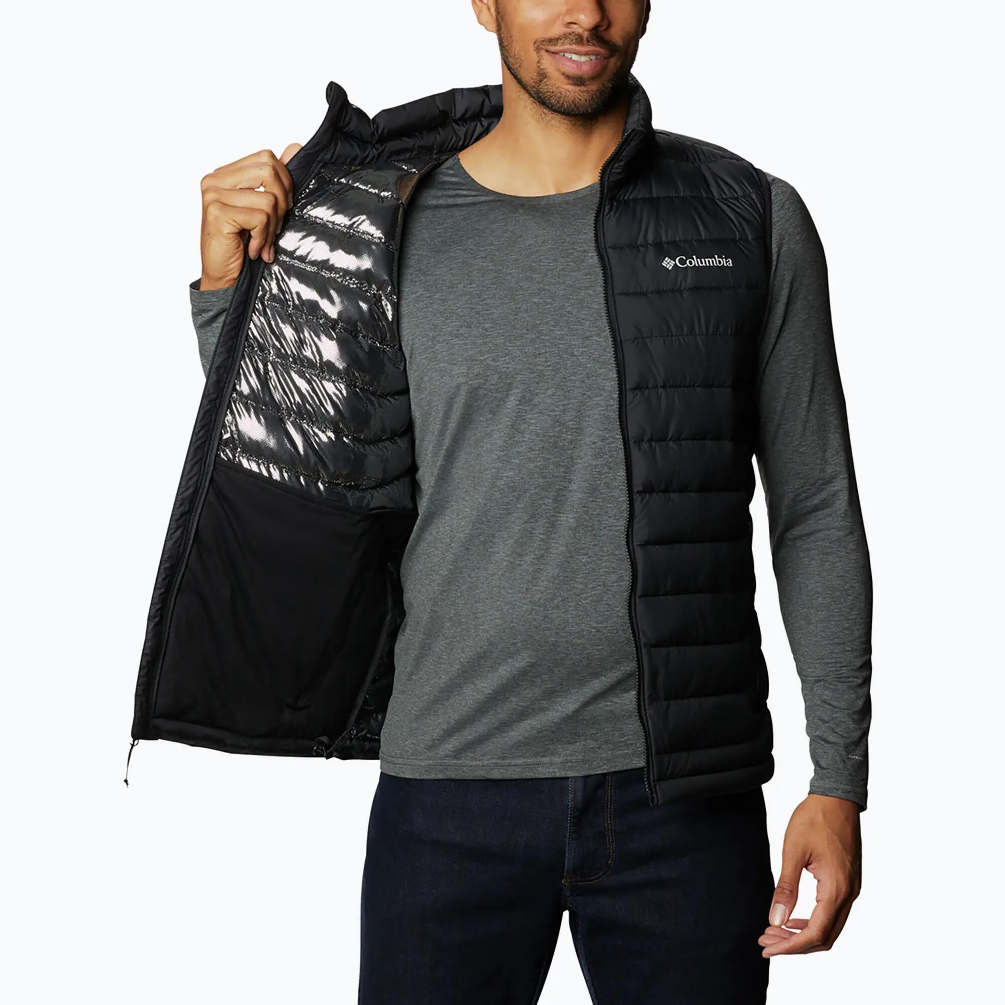 Gilet - escursionismo - uomo - termico, idrorepellente - nero 4/7