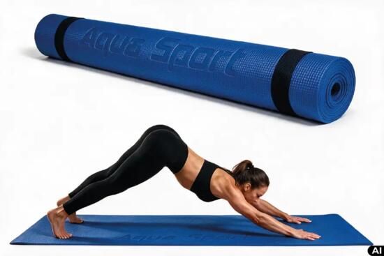 Mata do ćwiczeń jogi PVC antypoślizgowa Aqua-Sport Powerstrech Yoga Pro