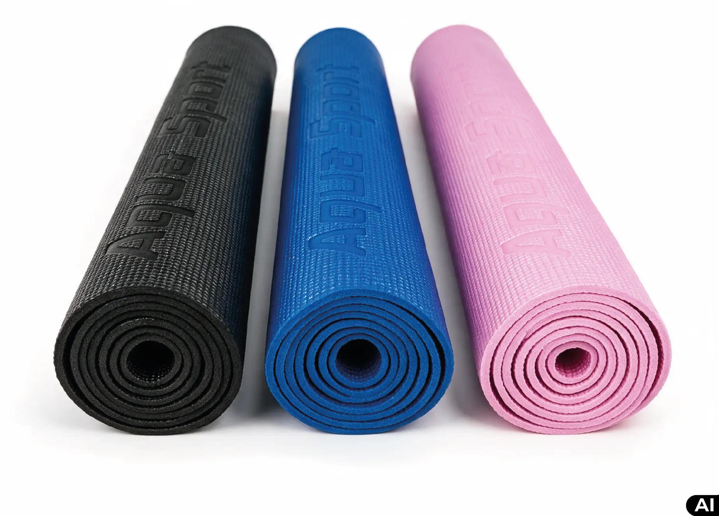 Mata do ćwiczeń jogi PVC antypoślizgowa Aqua-Sport Powerstrech Yoga Pro 7/7