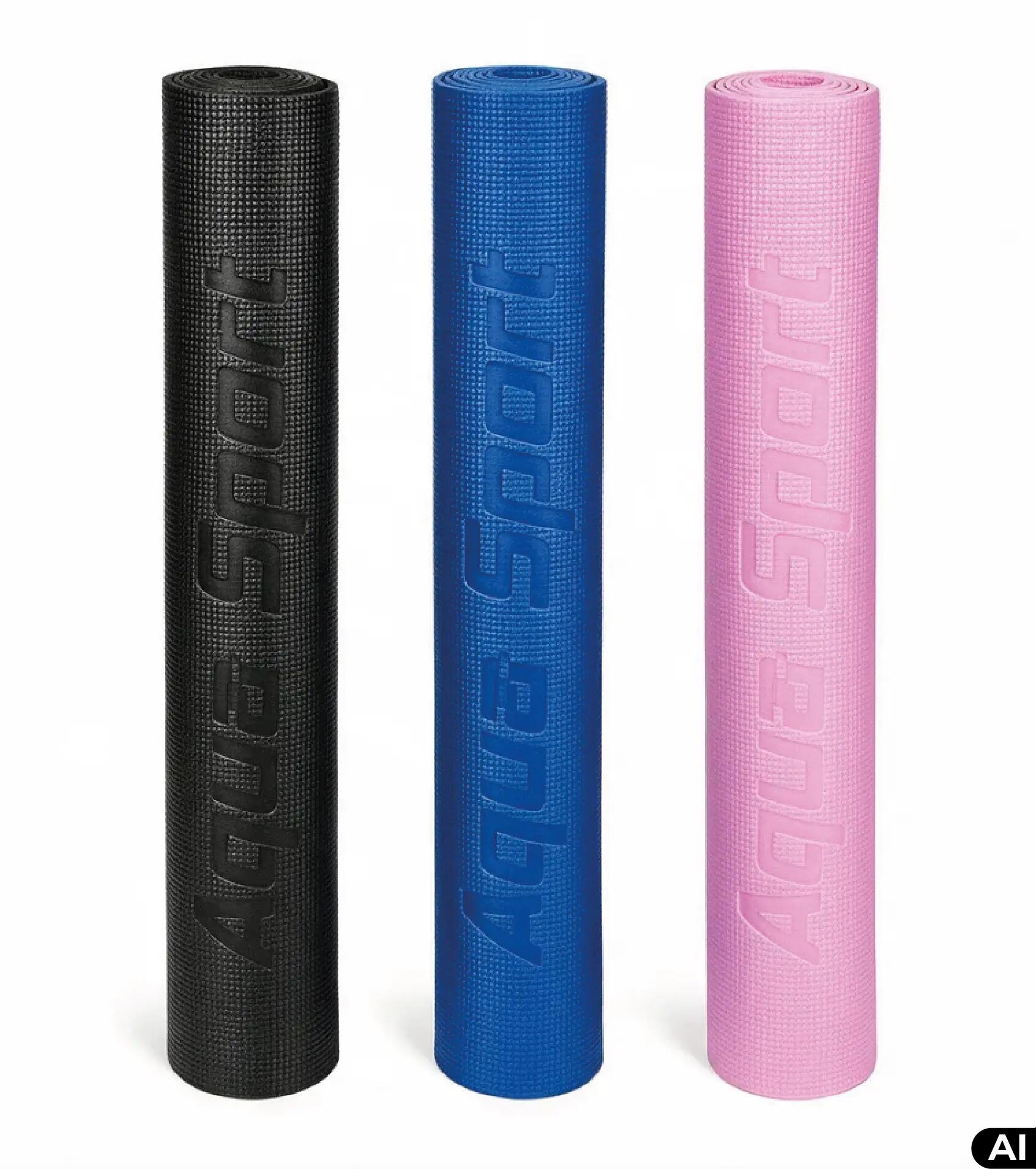 Mata do ćwiczeń jogi PVC antypoślizgowa Aqua-Sport Powerstrech Yoga Pro 6/7