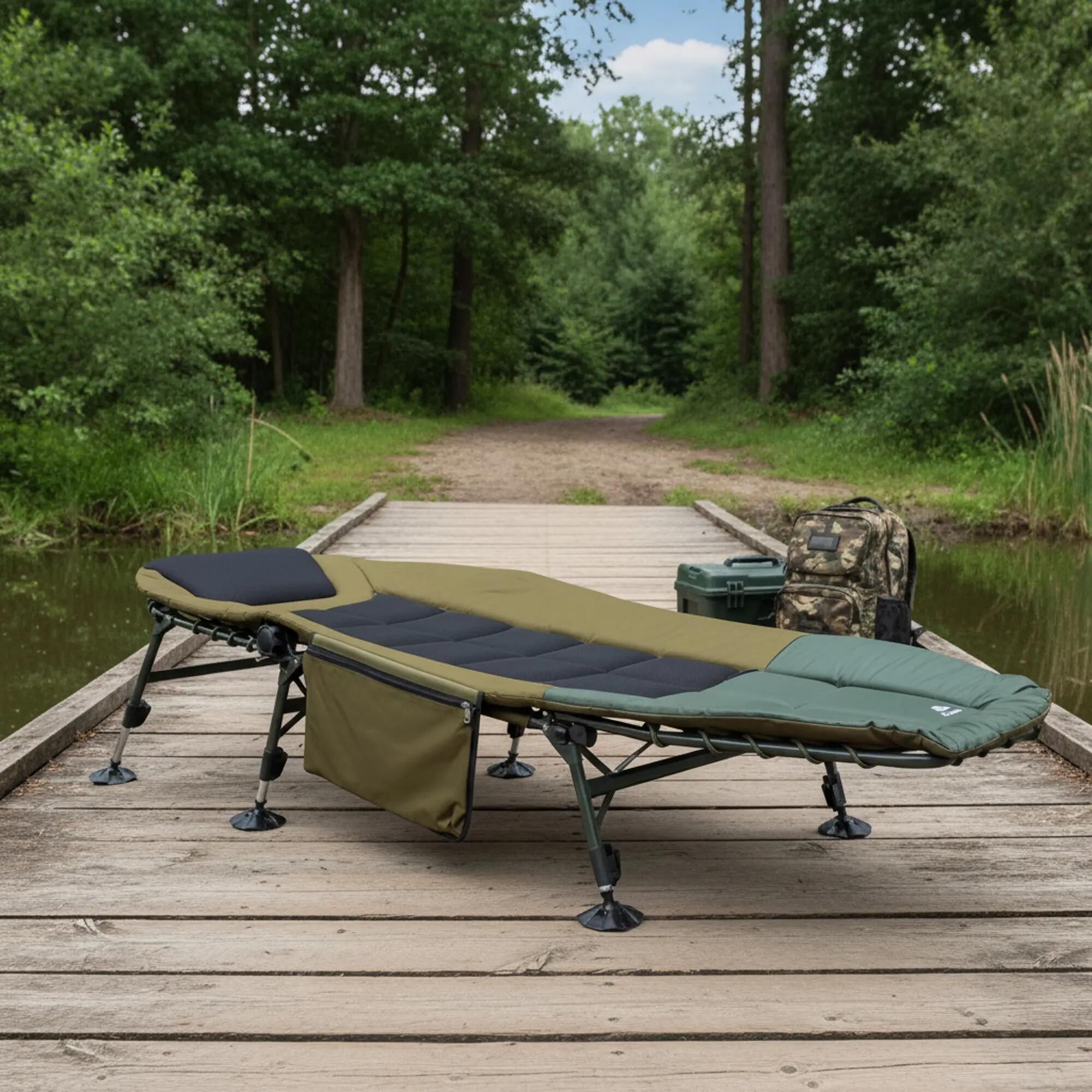 Karpfenliege XXL, 200 x 81 x 41-98 cm, Campingliege, faltbares Feldbett 2/10