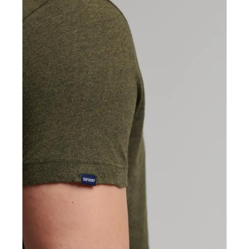 superdry Essential Logo T-shirt van biologisch katoen – slim fit – Winter Khaki 4/4