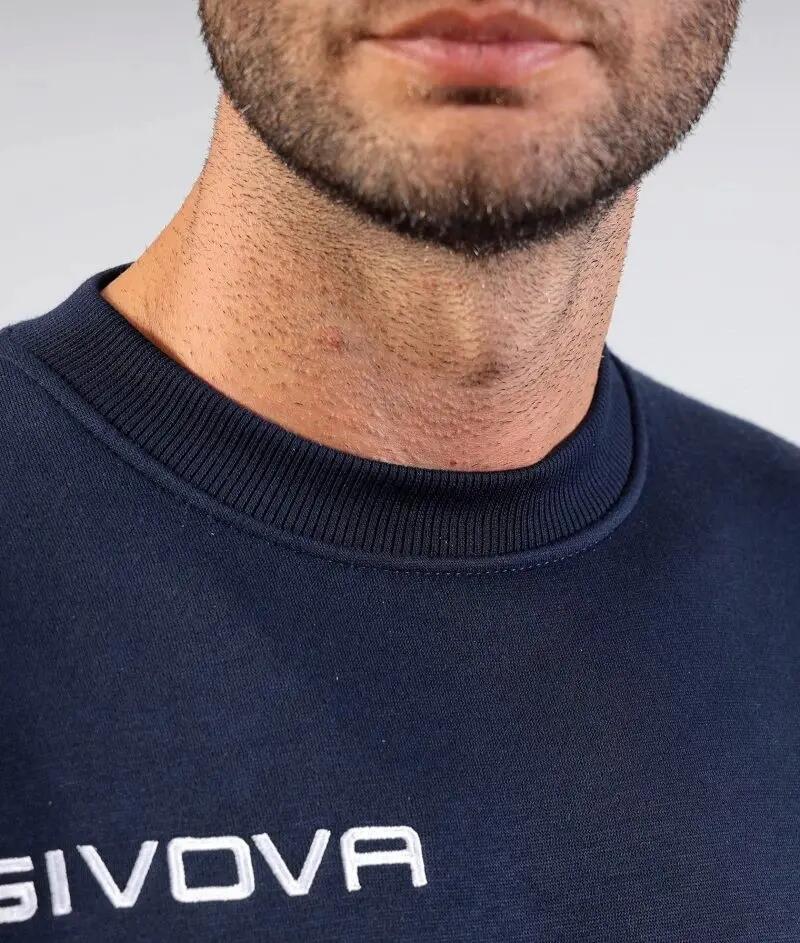 Felpa girocollo uomo ( fleece) givova blu 3/4