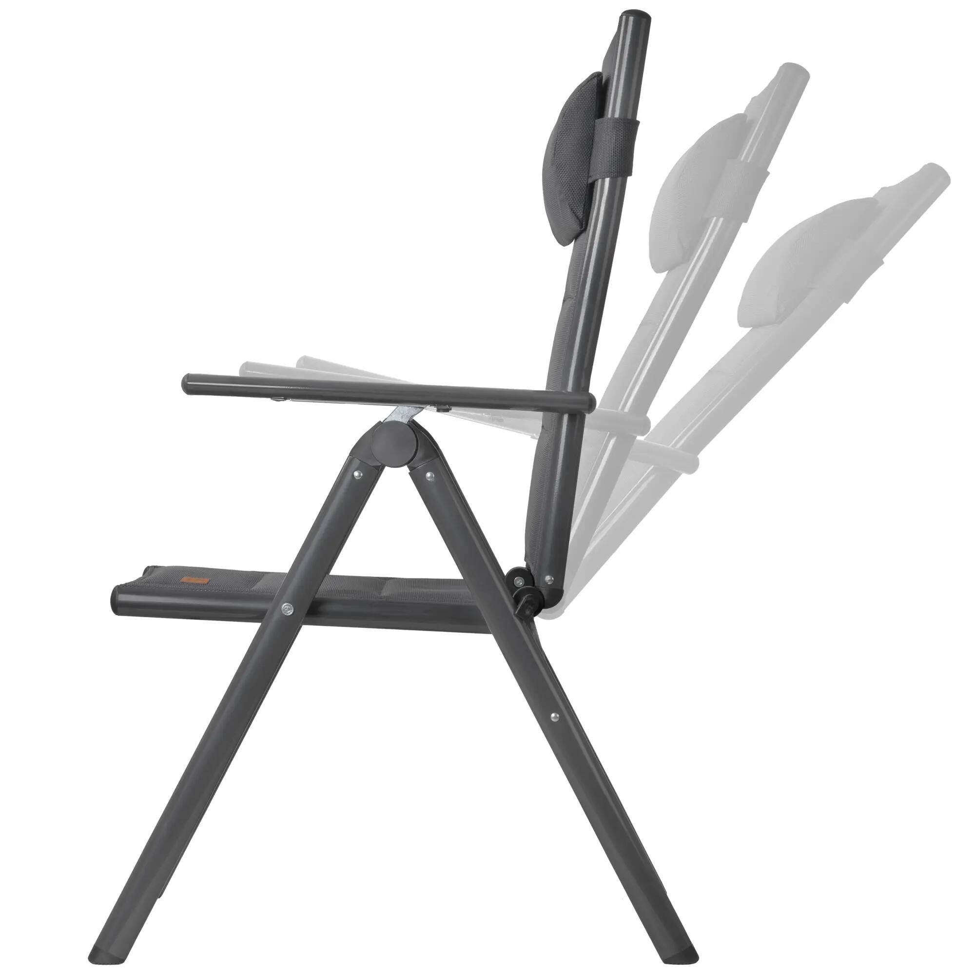 Campingstuhl, Anthrazit, verstellbar, Outdoor Gartenstuhl Hochlehner 4/6