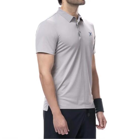 Padel-Tennis Poloshirt Kurzarm - Taiga, grau