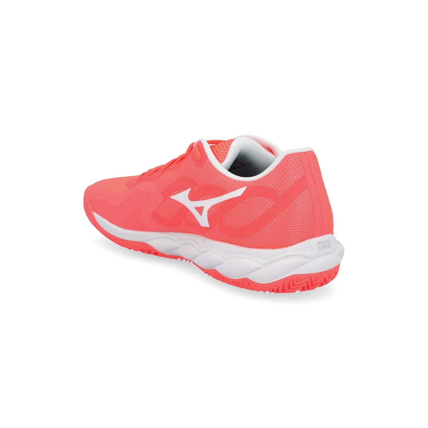 Zapatillas Mizuno Wave Enforce Court Clay Coral Blanco Mujer 3/6