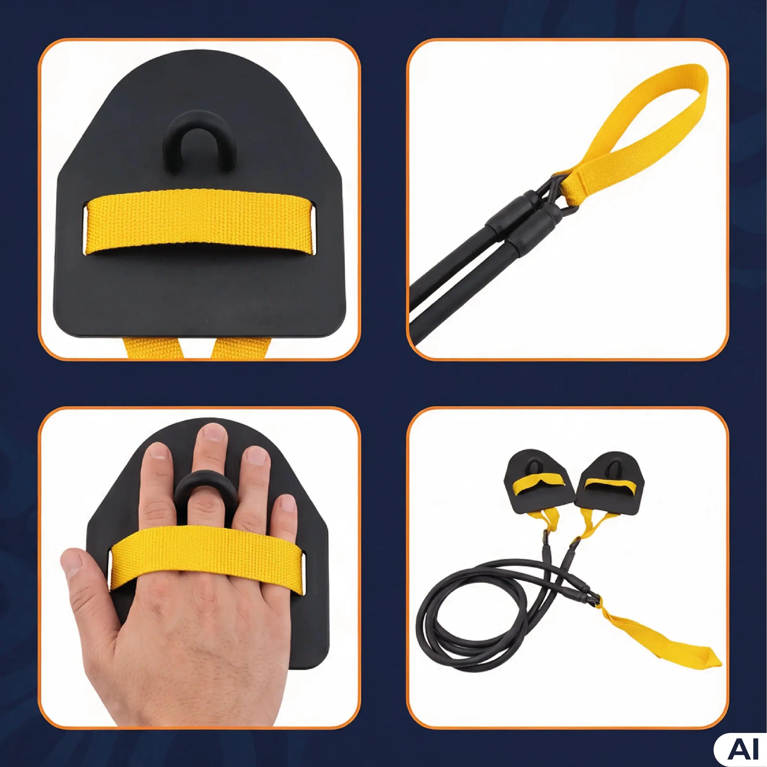 Guma na ląd z wiosełkami trening Aqua-Sport Powerstrech Paddles Resistance 5/8