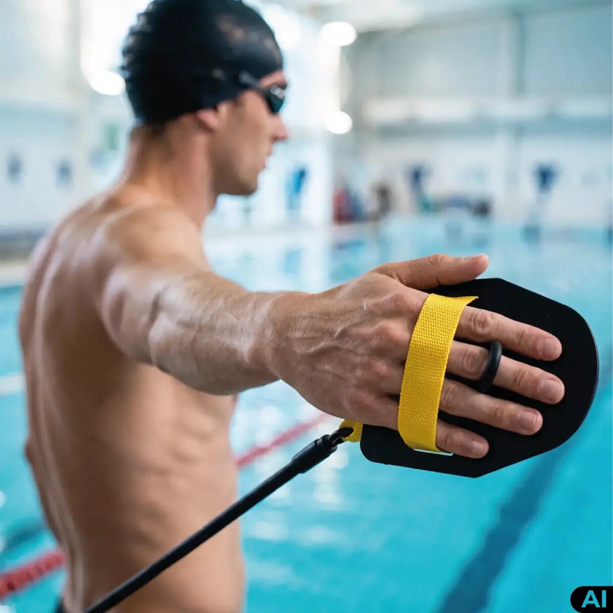 Guma na ląd z wiosełkami trening Aqua-Sport Powerstrech Paddles Resistance 4/8