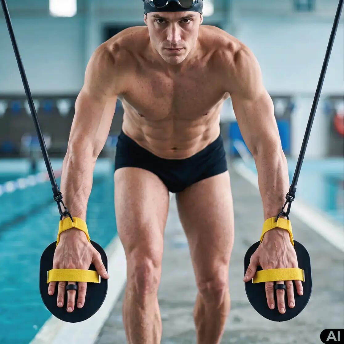 Guma na ląd z wiosełkami trening Aqua-Sport Powerstrech Paddles Resistance 3/8