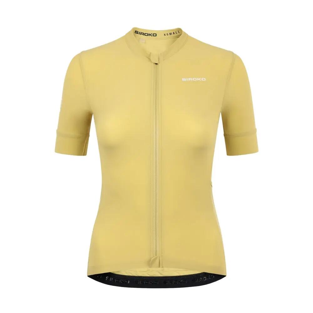 Maglia da ciclismo gravel a maniche corte donna GM2-W Golden Pedals Green Giallo 6/8