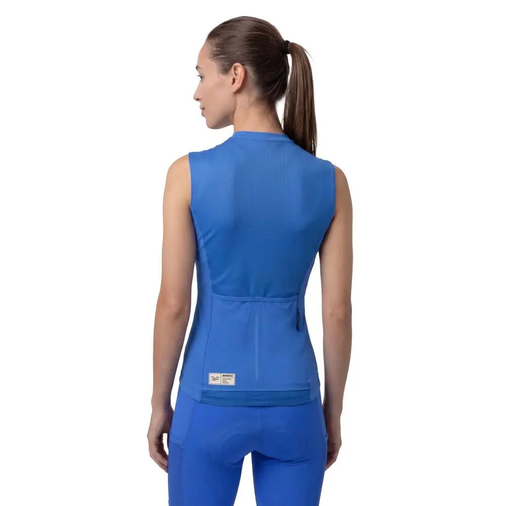 Maillot cyclisme gravel sans manches femme GM4-W Strata Blue Bleu 2/8