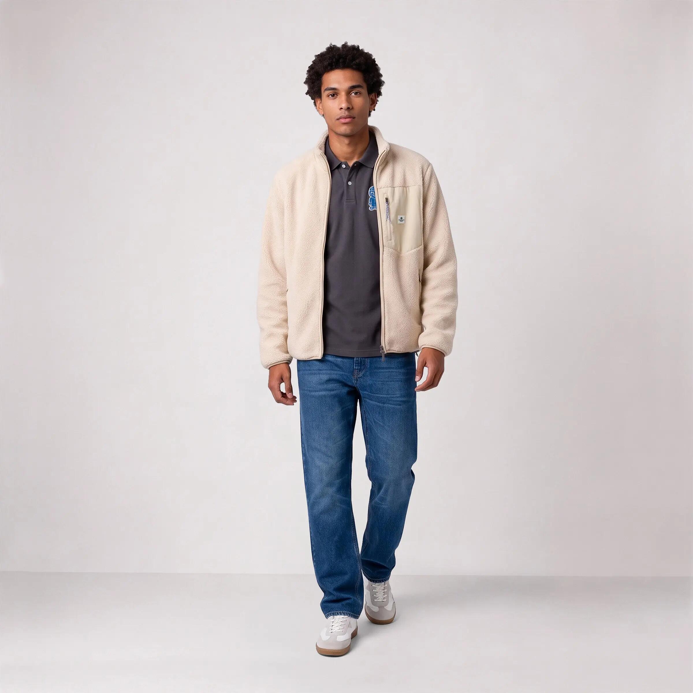 Ivoorwitte Toronto sherpa fleecejas 6/6
