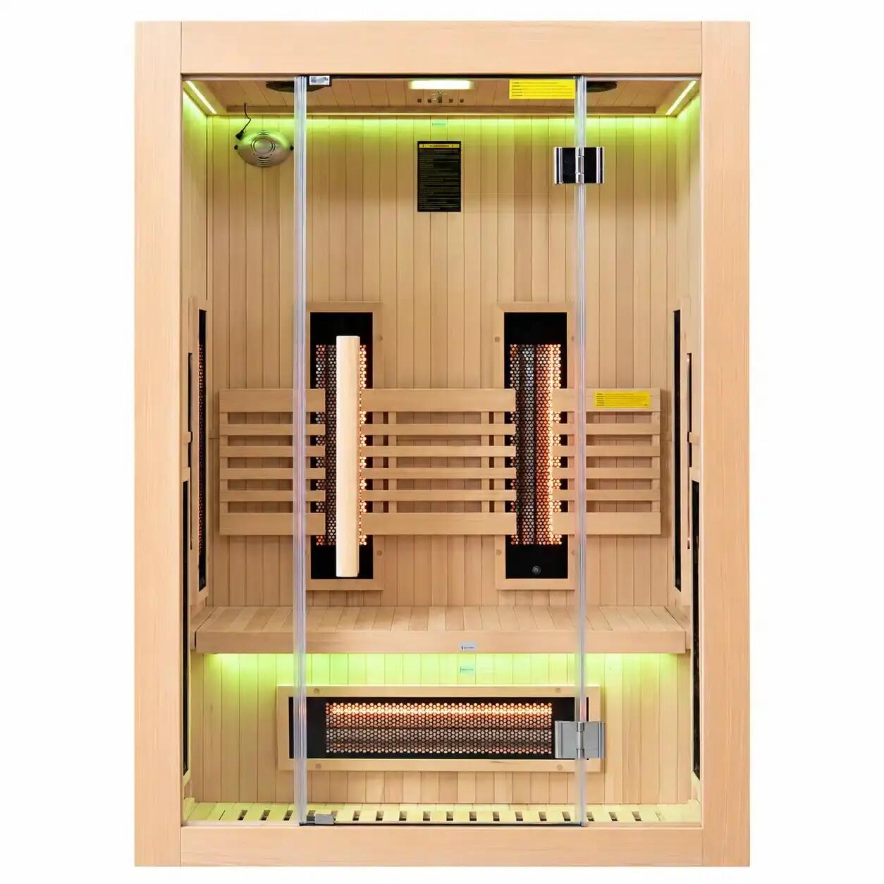 Sauna infravermelhos interior Sense IR 2 lugares cabina panorâmica 2280 W 8/8