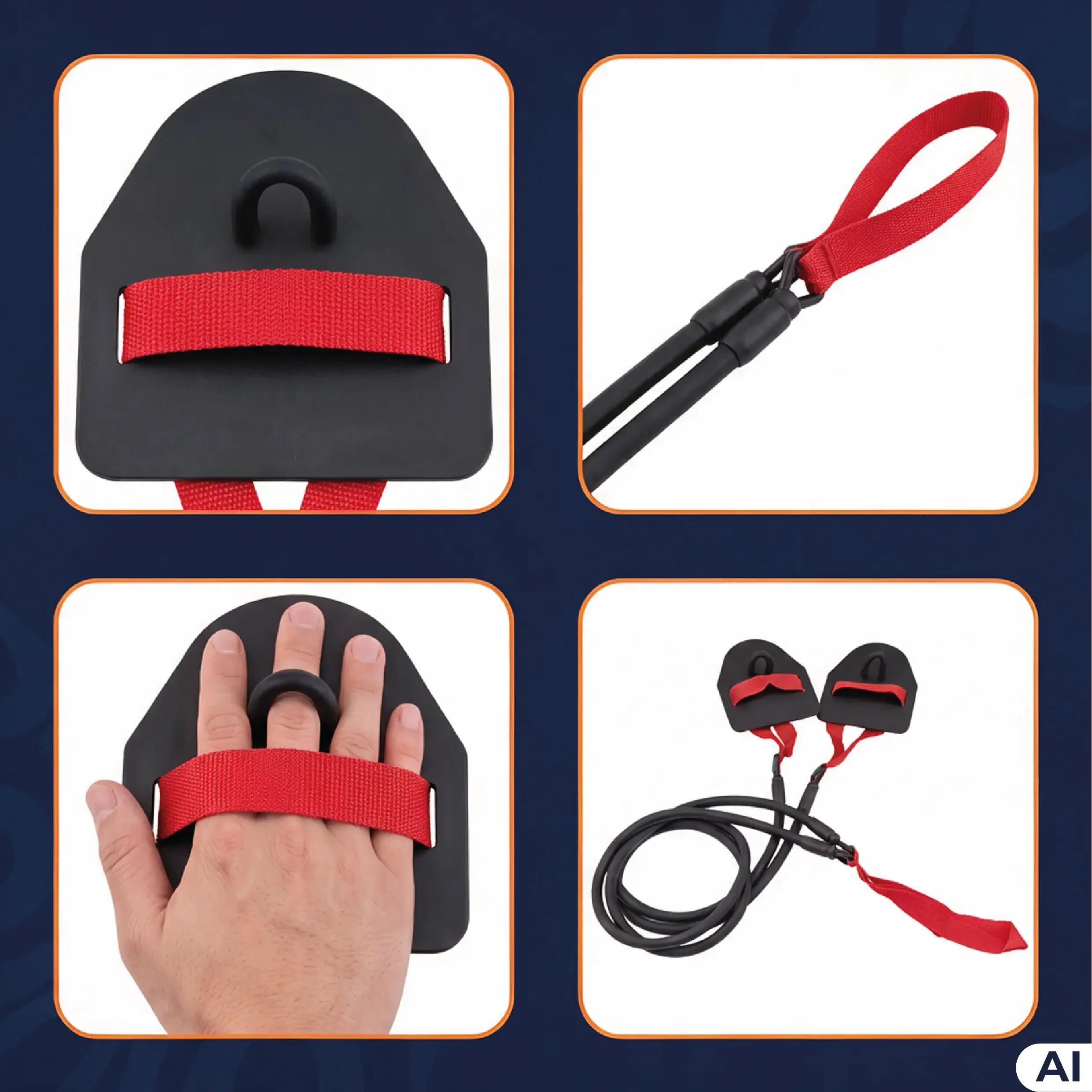 Guma na ląd z wiosełkami trening Aqua-Sport Powerstrech Paddles Resistance 5/8