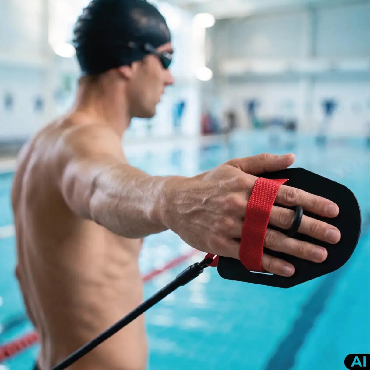 Guma na ląd z wiosełkami trening Aqua-Sport Powerstrech Paddles Resistance 4/8