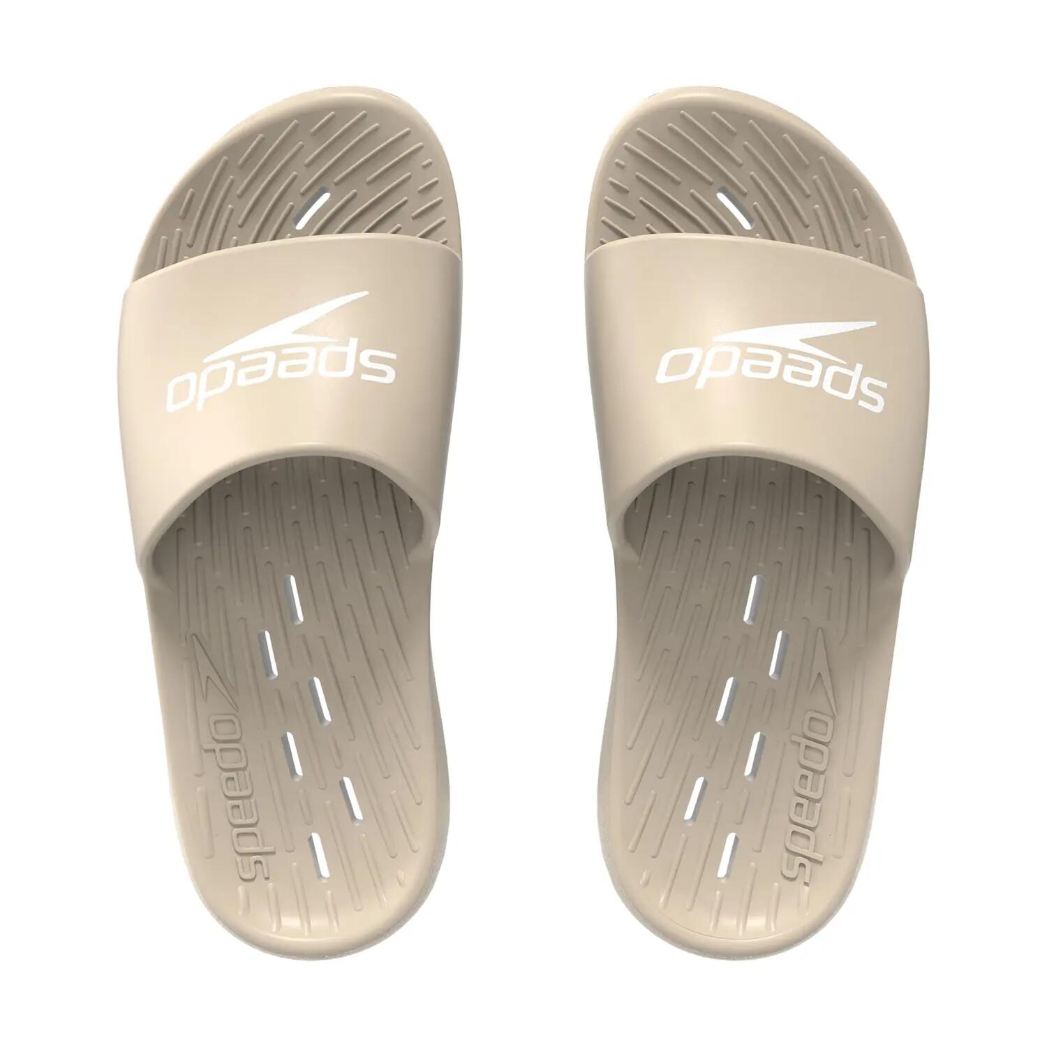 Șlapi bej Speedo Slide, uscare rapidă și confort pentru piscină și plajă