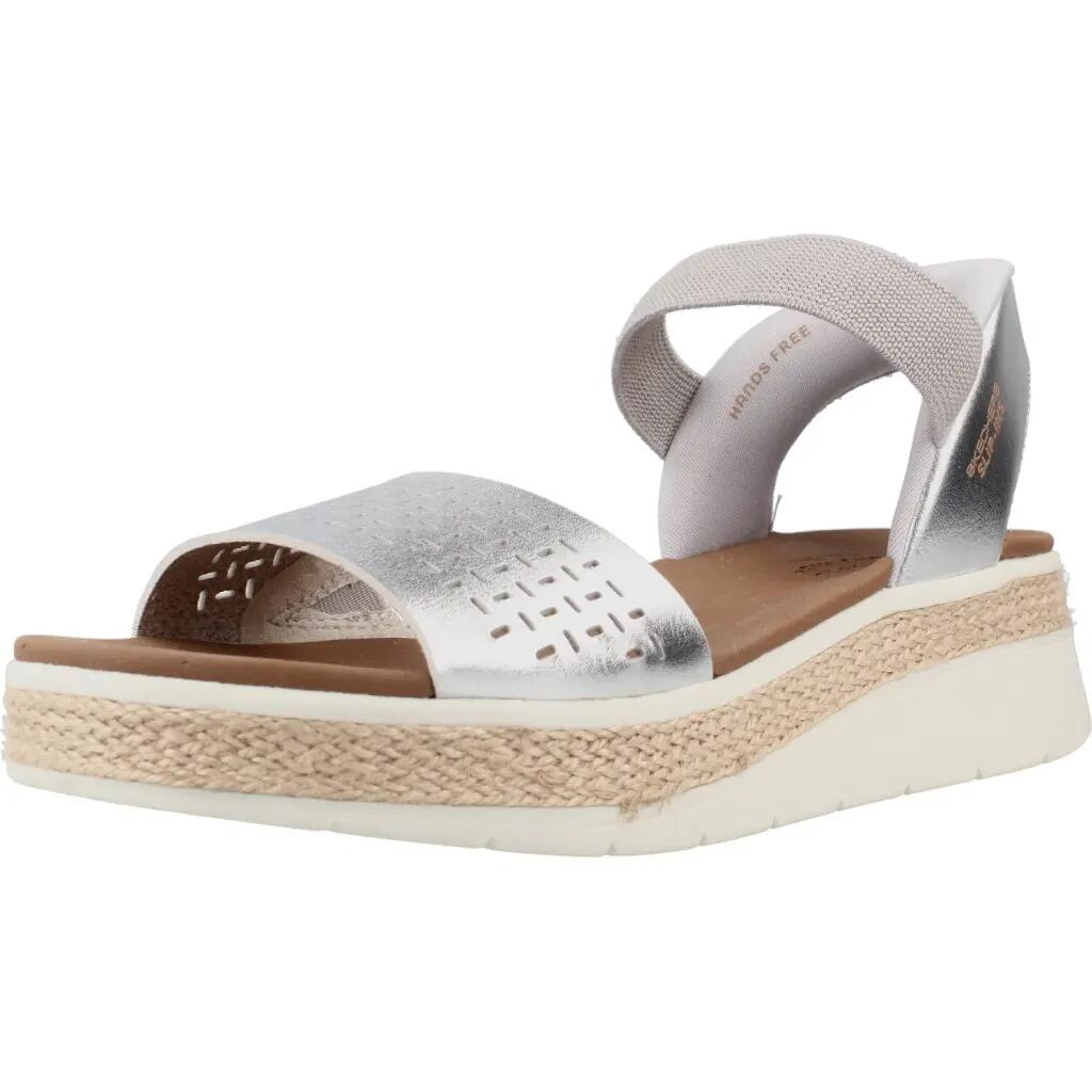 Sandały SKECHERS BOBS SUN RAY STEP ASIDE Srebrny 1/5