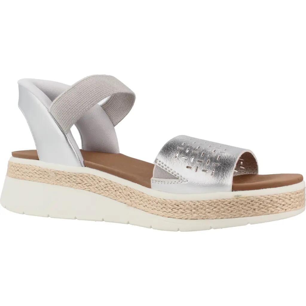 Sandały SKECHERS BOBS SUN RAY STEP ASIDE Srebrny 5/5