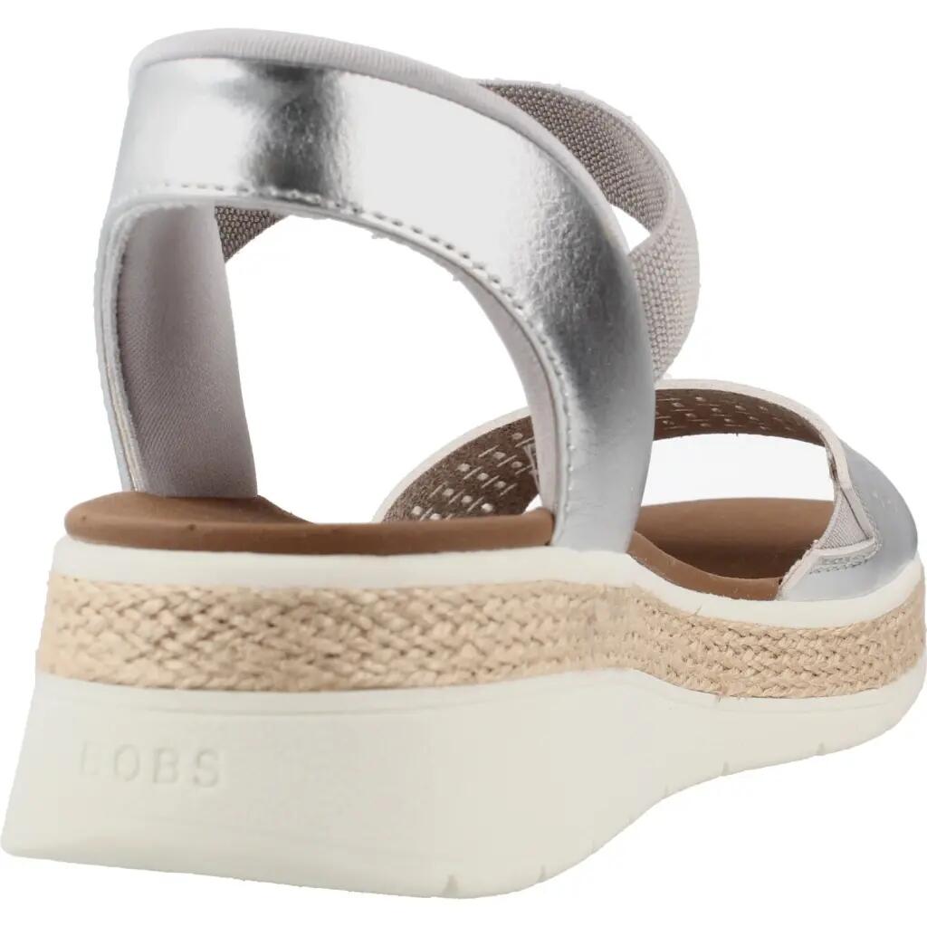 Sandały SKECHERS BOBS SUN RAY STEP ASIDE Srebrny 3/5