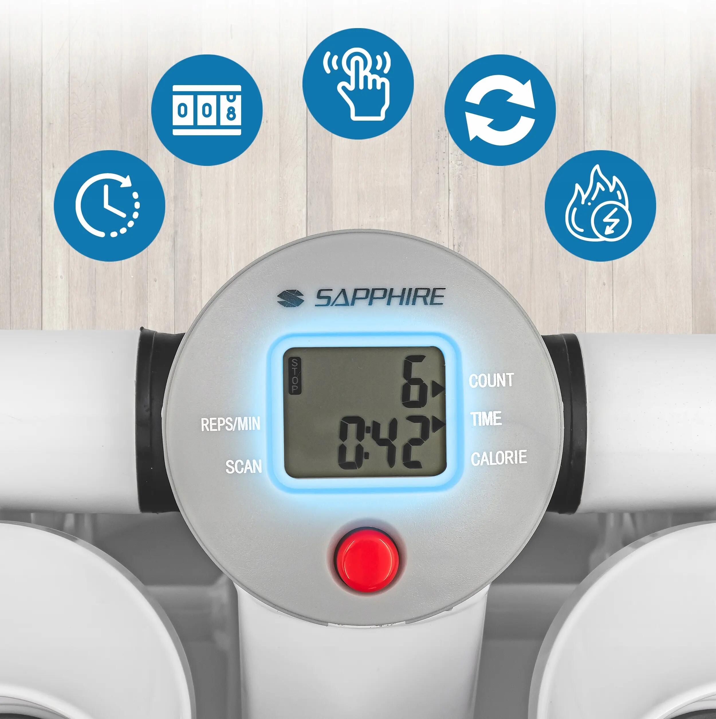 Stepper skrętny z linkami Sapphire SG-1090S do 120kg licznik LCD 10/12