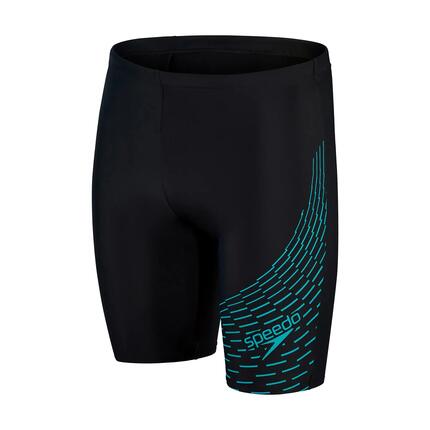 Short De Bain Long Motif/style Imprimé MEDLEY Homme (Noir / Vert Imprimé)