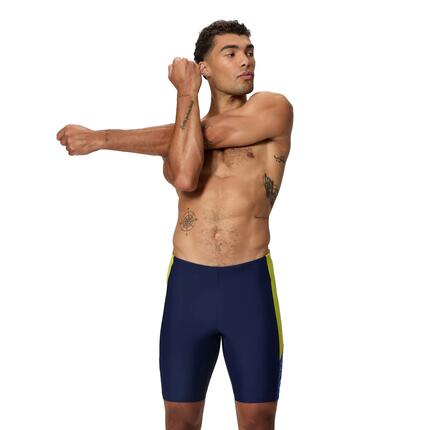 Jammer De Natation À Taille Élastiquée DIVE Homme (Bleu Sombre / Jaune)