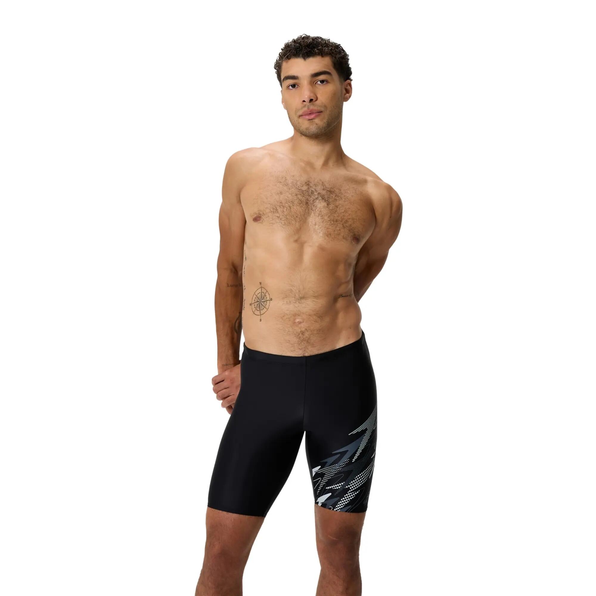 Jammer De Natation Motif/style Asymétrique MEDLEY Homme (Noir / Gris) 6/7