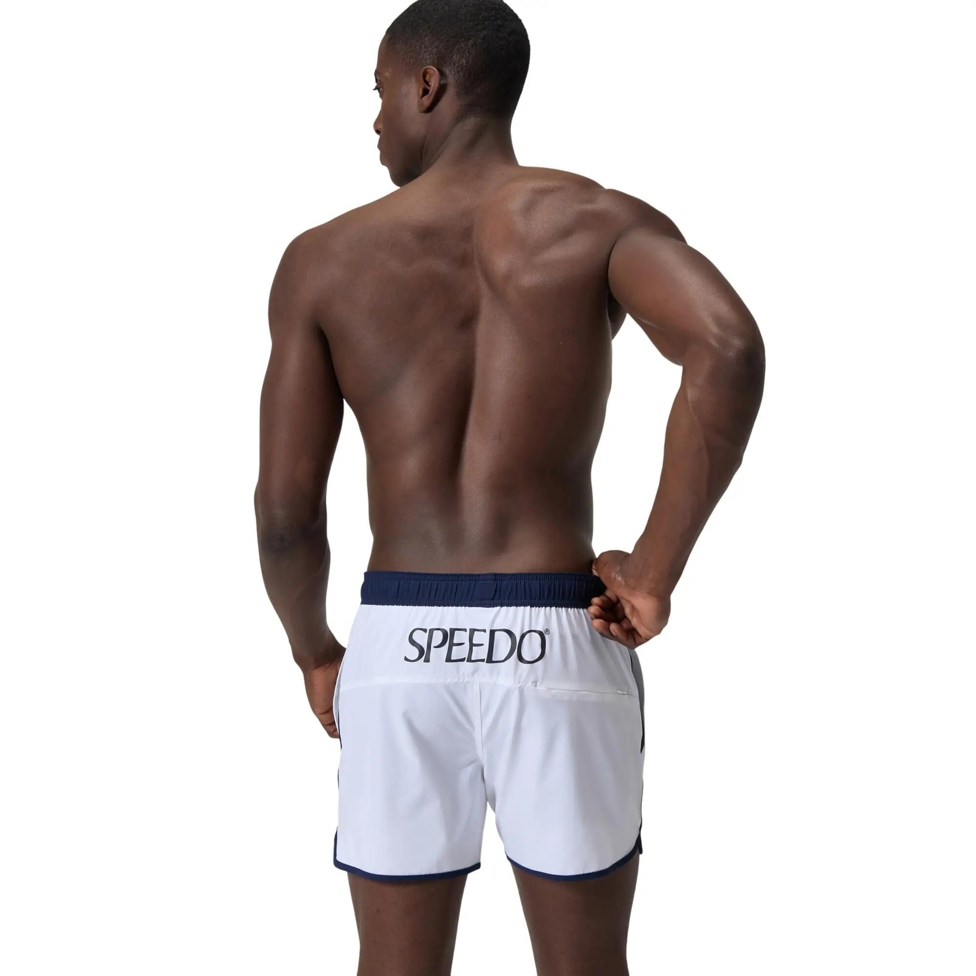 Short De Bain Contrasté Motif/style Rétro JETSTREAM VOLLEY Homme (Blanc) 3/7