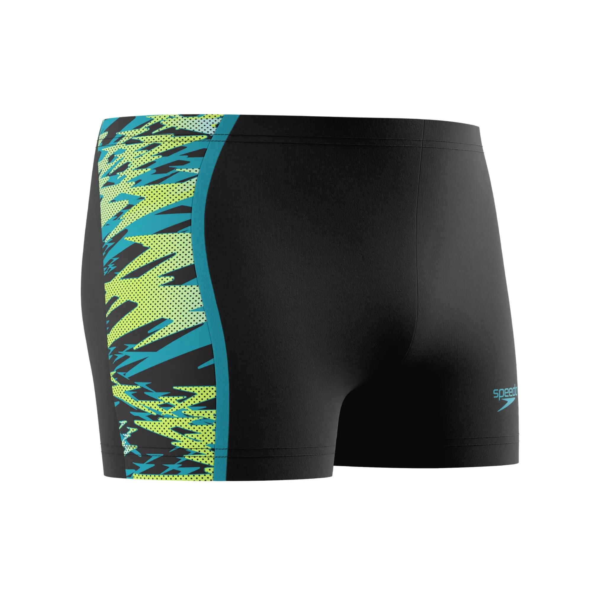 Heren Hyperboom Splice Zwemshort (Zwart, Groen) 3/7