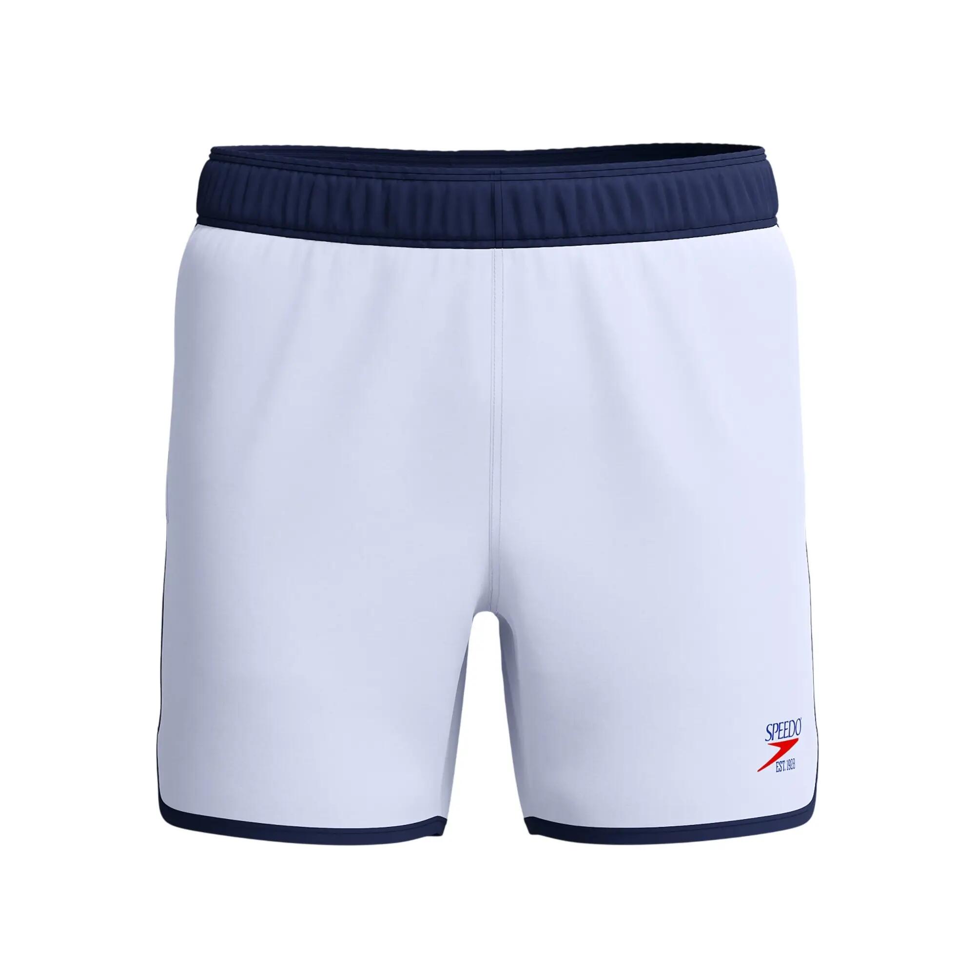 Short De Bain Contrasté Motif/style Rétro JETSTREAM VOLLEY Homme (Blanc) 2/7