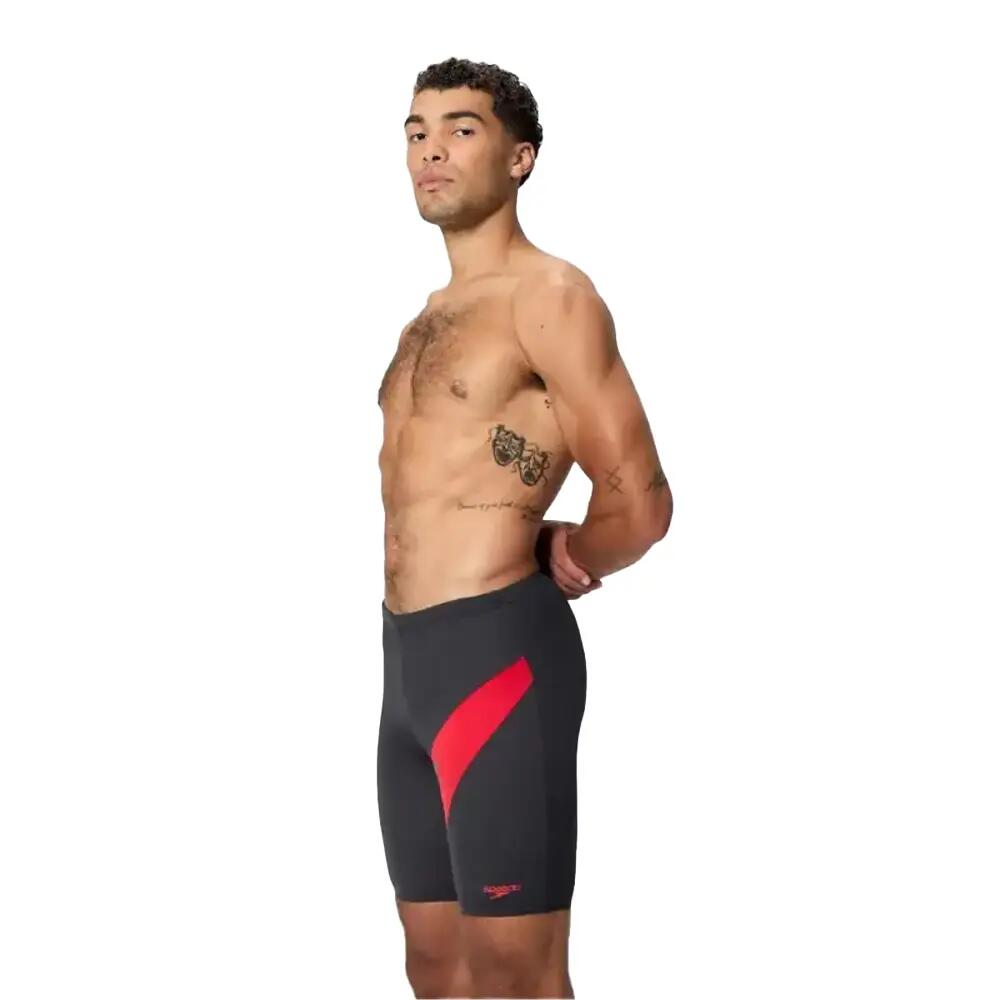 Hyperboom Stripe Logojammershorts voor heren (Zwart, Rood) 4/5