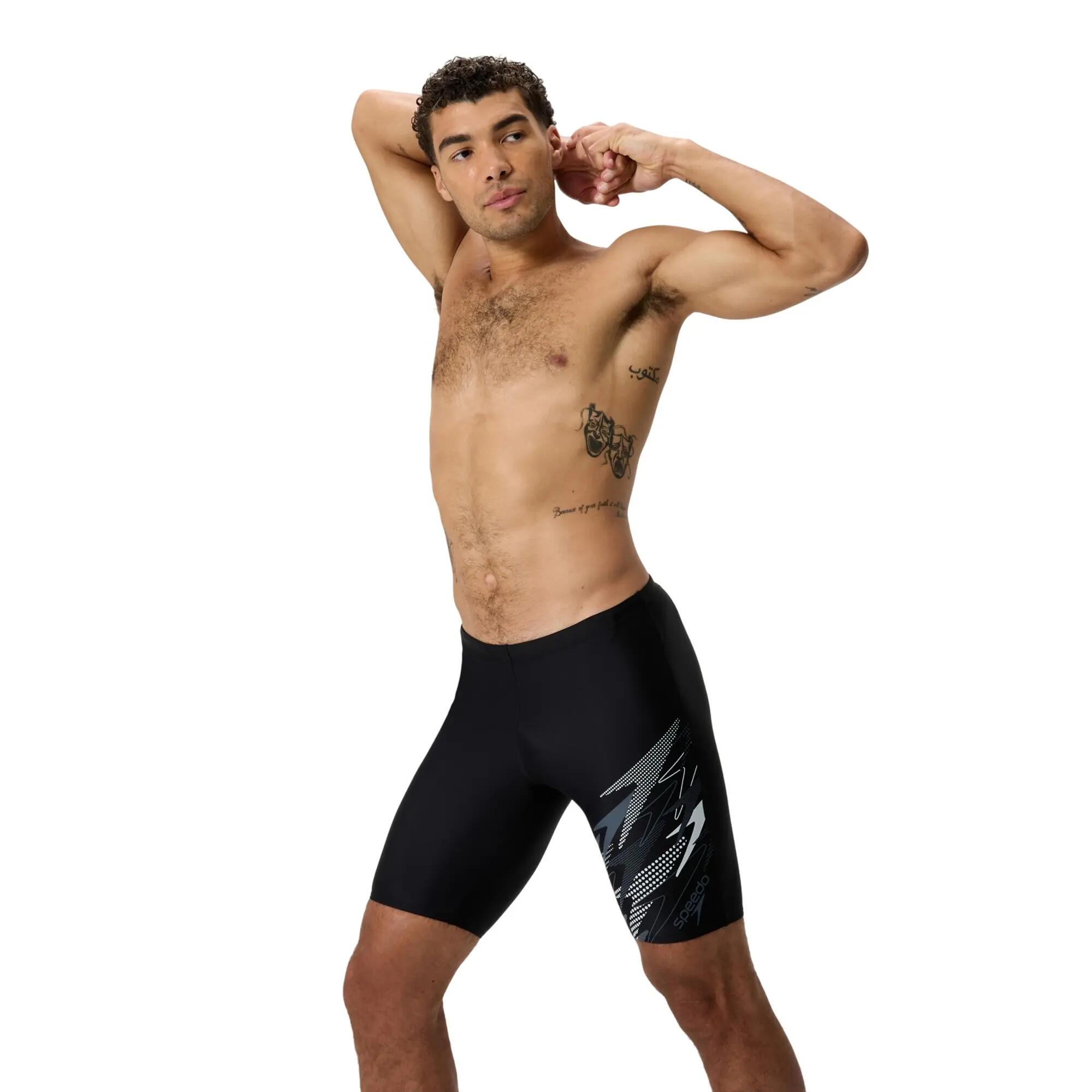 Jammer De Natation Motif/style Asymétrique MEDLEY Homme (Noir / Gris) 3/7
