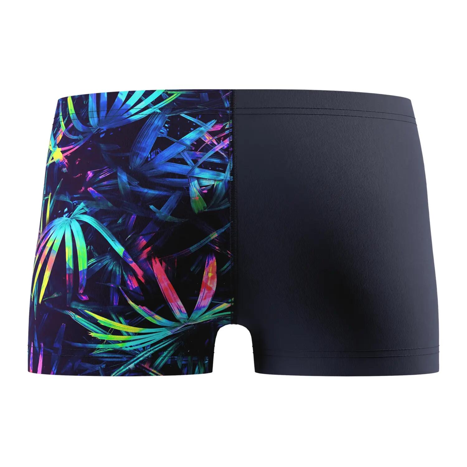 Short De Bain Motif/style Feuilles Tropicales AQUA Garçon (Bleu Marine) 2/5