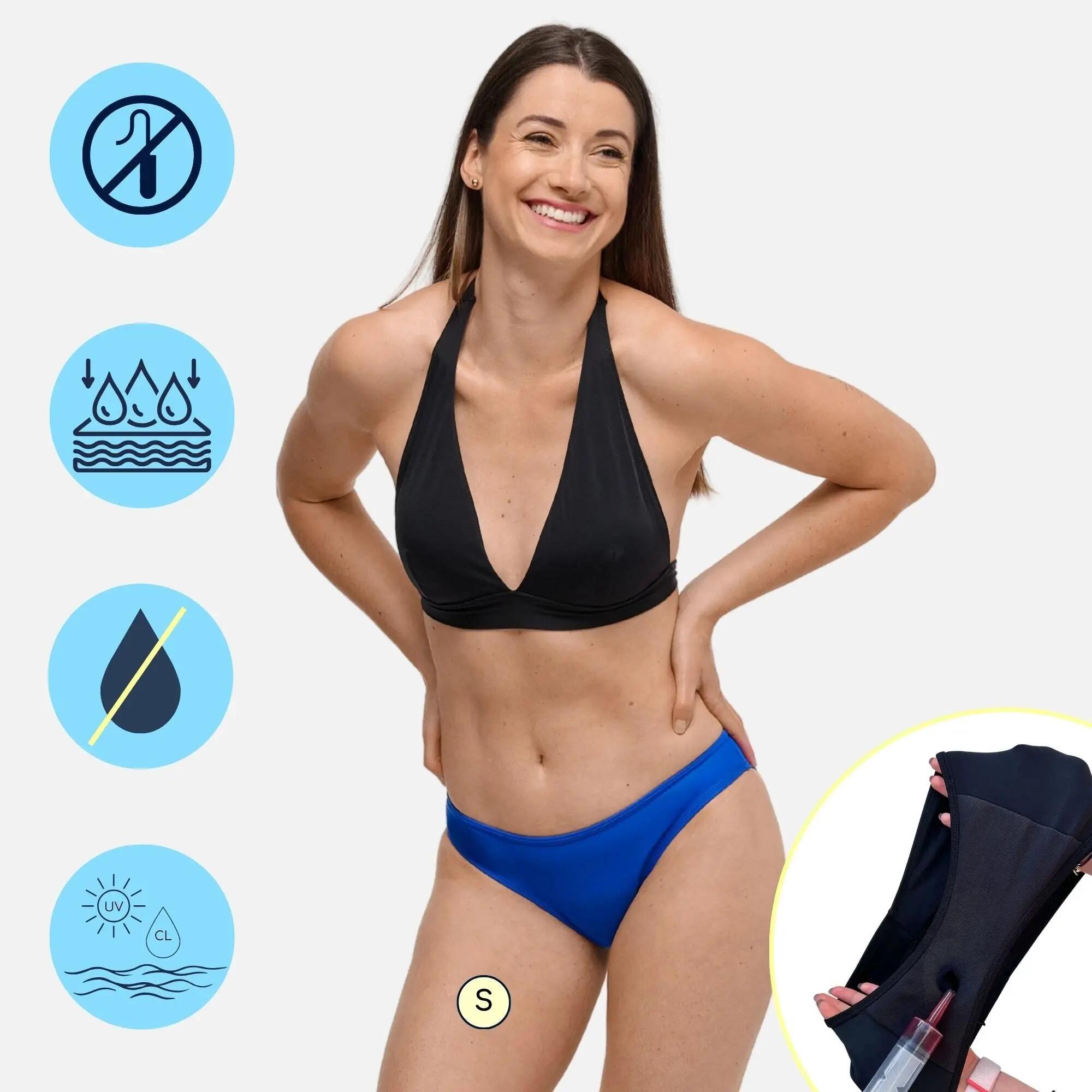 Menstruatie Bikinibroekje | Dames Tieners | Middelmatige Menstruatie | Eva Blauw 3/9