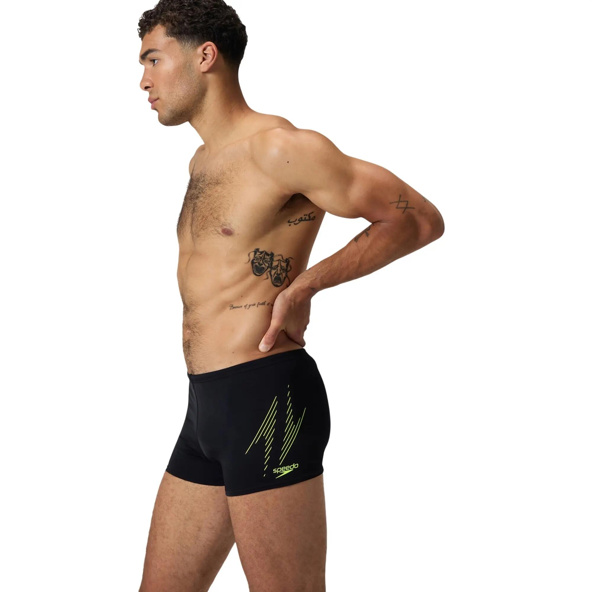 Short De Bain Motif/style Logo HYPERBOOM PLACEMENT Homme (Noir / Jaune) 6/6