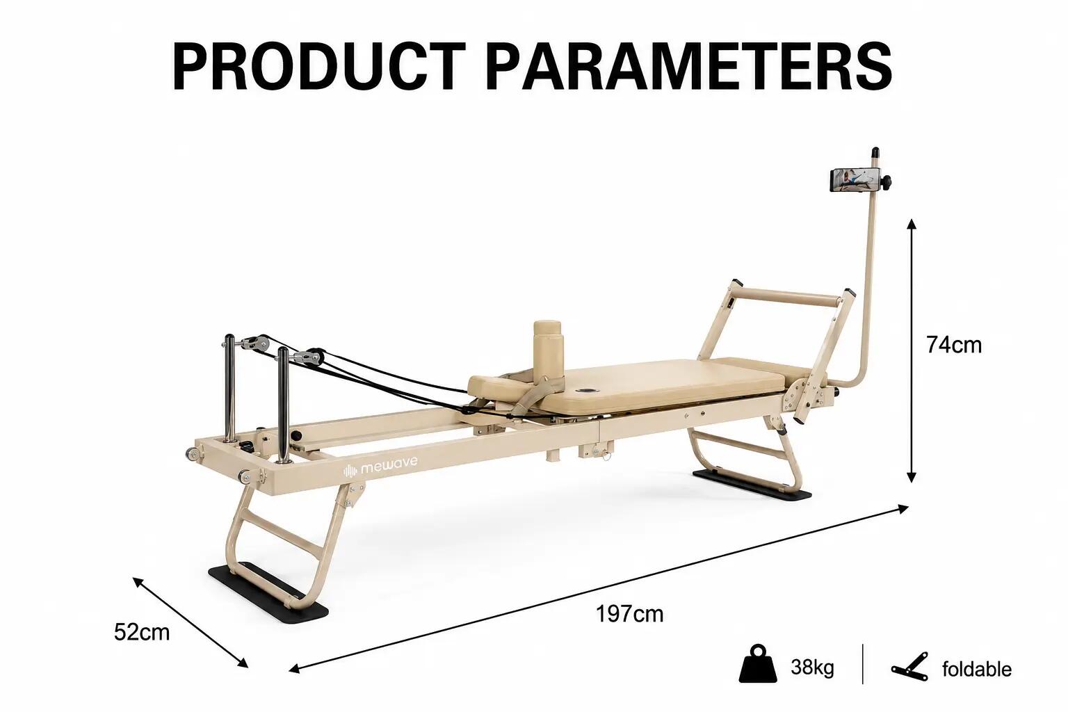 Pilates Reformer Pro - Pliable - Beige / pre-order 2/10